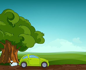 Image showing Cartoon background of summer field landscape.