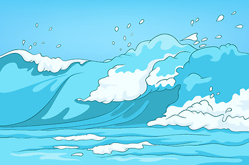 Image showing Cartoon background of sea landscape.