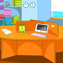 Image showing Cartoon background of workplace at office.