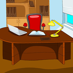 Image showing Cartoon background of workplace at office.