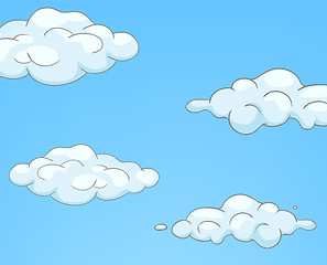 Image showing Cartoon background of sky with clouds.