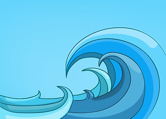 Image showing Cartoon background of sea landscape.