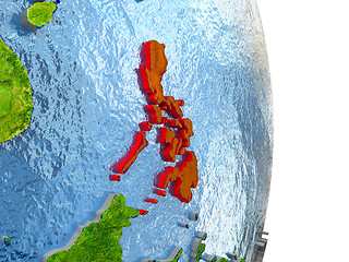 Image showing Philippines in red on Earth