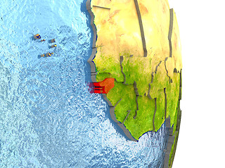 Image showing Guinea-Bissau in red on Earth