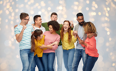 Image showing international group of happy smiling people