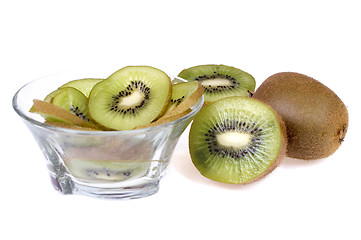 Image showing  Pieces of kiwi isolated on white background