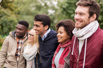 Image showing group of happy international friends outdoors