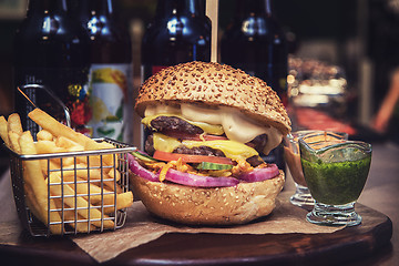 Image showing Big tasty burger