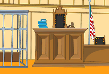 Image showing Cartoon background of courtroom.