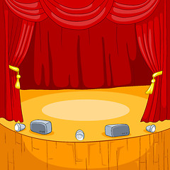 Image showing Cartoon background of theater stage.