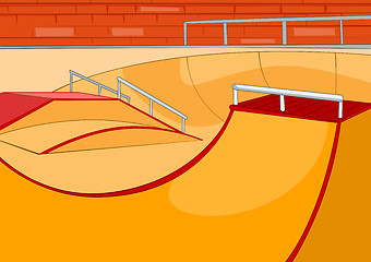 Image showing Cartoon background of skatepark.