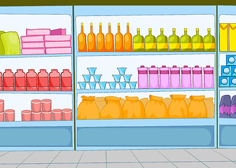 Image showing Cartoon background of supermarket.