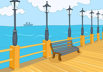 Image showing Cartoon background of embankment.