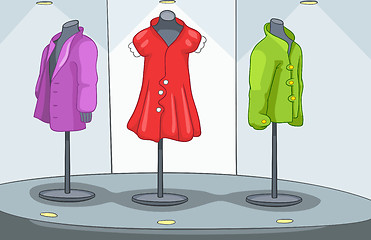 Image showing Cartoon background of clothes shop.