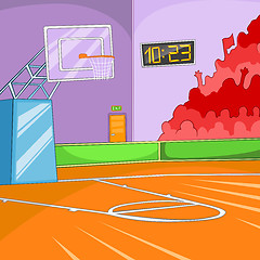 Image showing Cartoon background of basketball court.