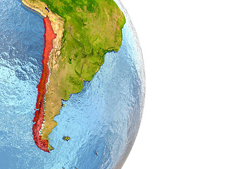 Image showing Chile in red on Earth