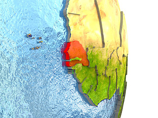 Image showing Senegal in red on Earth
