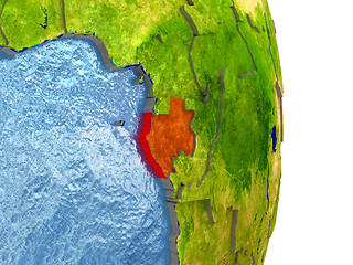 Image showing Gabon in red on Earth