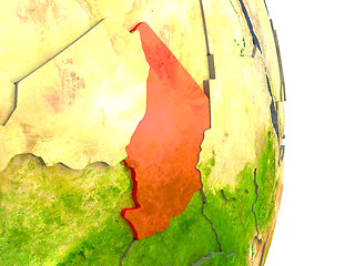 Image showing Chad in red on Earth