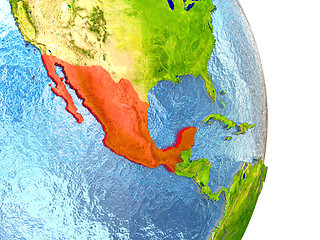 Image showing Mexico in red on Earth