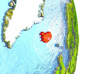 Image showing Iceland in red on Earth