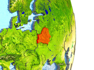 Image showing Belarus in red on Earth