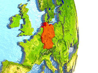 Image showing Germany in red on Earth