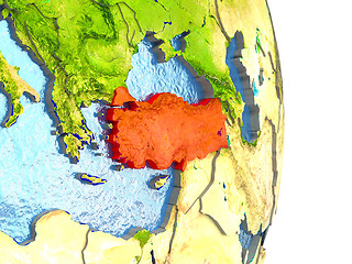 Image showing Turkey in red on Earth