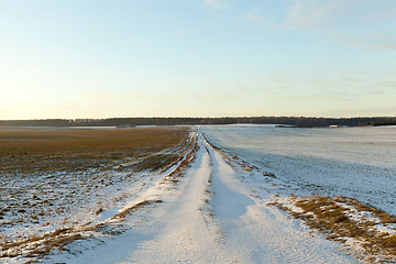 Image showing rural road, snow