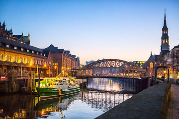 Image showing night view of Hamburg city