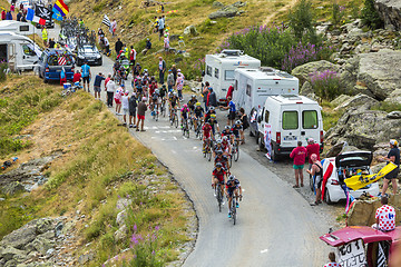 Image showing The Peloton in Mountains - Tour de France 2015