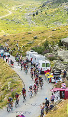 Image showing The Peloton in Mountains - Tour de France 2015