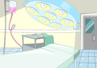 Image showing Cartoon background of operating room interior.