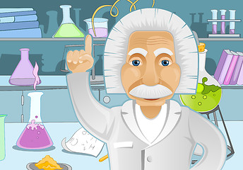 Image showing Cartoon background of chemical laboratory.
