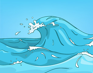 Image showing Cartoon background of sea landscape.
