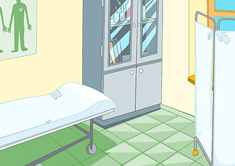 Image showing Cartoon background of medical office interior.