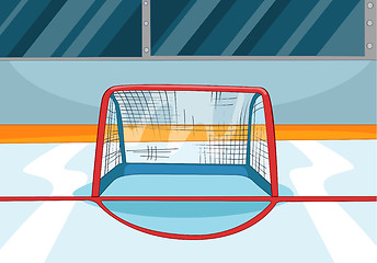 Image showing Cartoon background of ice hockey rink.