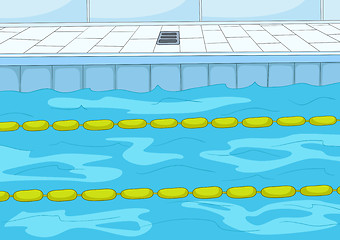 Image showing Cartoon background of swimming pool.