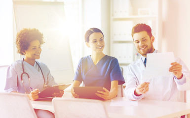 Image showing group of happy doctors meeting at hospital office