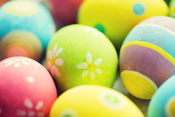 Image showing close up of colored easter eggs