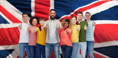 Image showing international group of people showing thumbs up