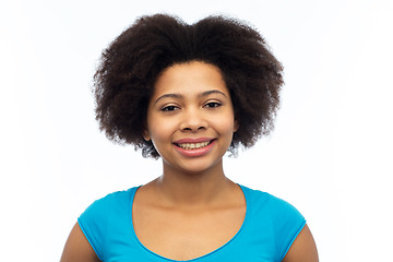 Image showing happy african american young woman over white