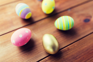 Image showing close up of colored easter eggs