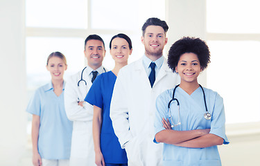 Image showing group of happy doctors at hospital