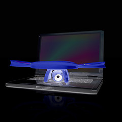 Image showing Drone and laptop. 3D render