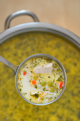Image showing Chicken soup with vegetables 