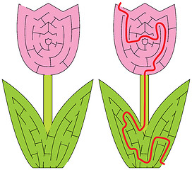 Image showing Easy tulip maze