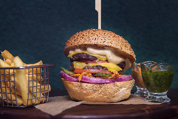 Image showing Big tasty burger