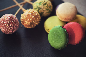 Image showing French colorful macarons