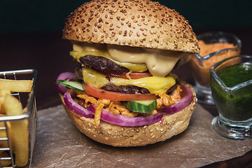 Image showing Big tasty burger